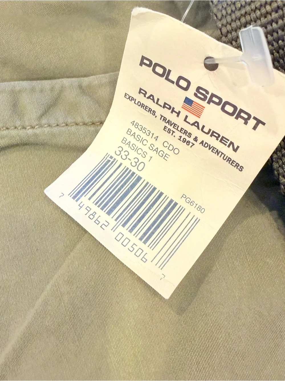 Polo Sport Ralph Lauren VTG Pants Mens Cargo Military Sz 33 NWT